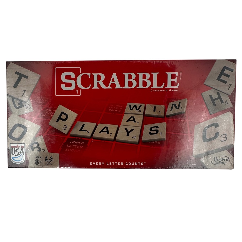 Hasbro Scrabble Crossword Board Game Classic Word Game Educational Sealed NEW